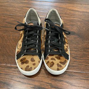 Cole Haan Womens Margo Brown Leopard Print Calf Hair Lace Up Sneaker Size 5 B